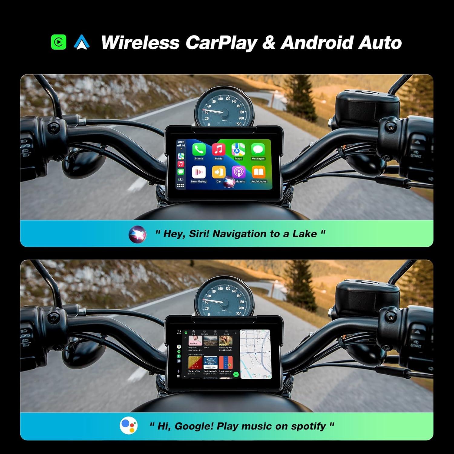 Pantalla CarPlay 7" GTRUI M570 Táctil Impermeable Bluetooth