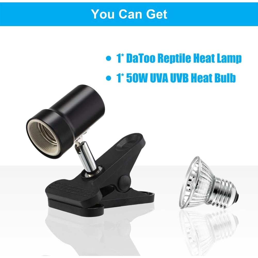 Lámpara de Calor para Reptiles DaToo 50W UVA UVB Ajustable