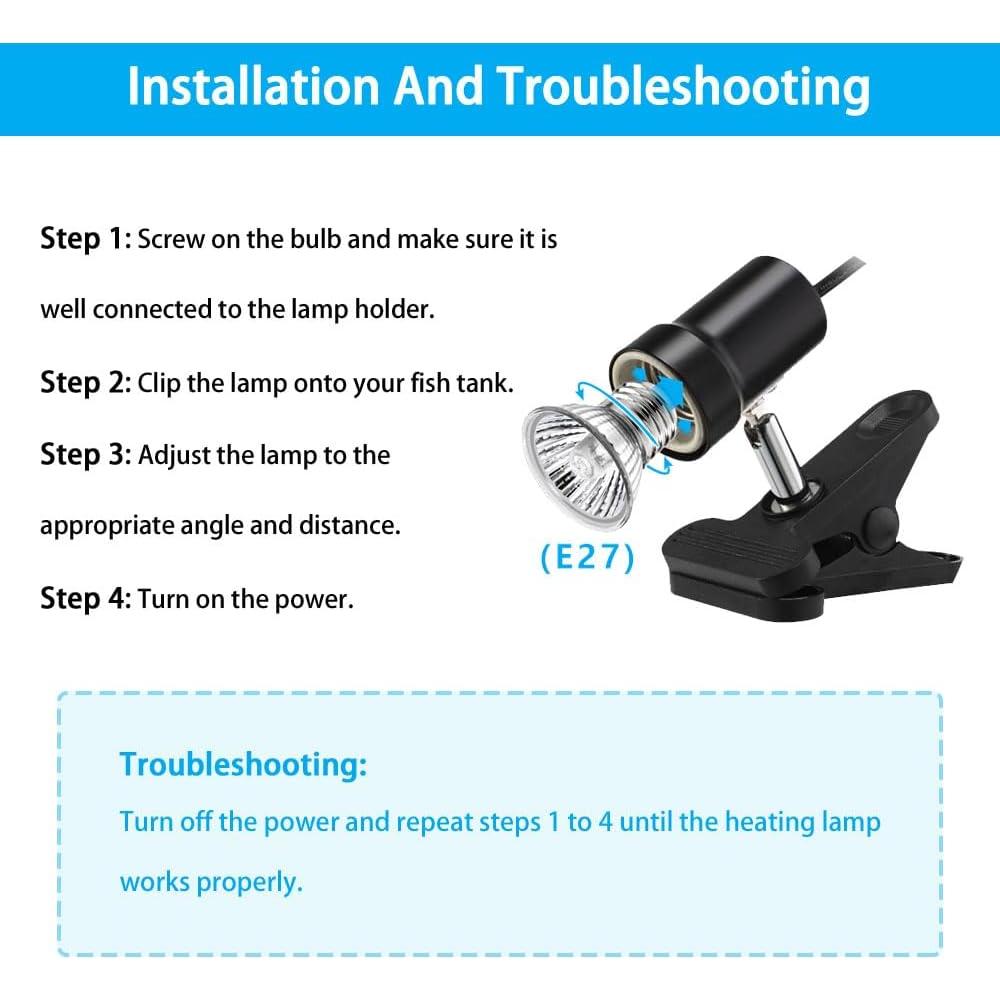 Lámpara de Calor para Reptiles DaToo 50W UVA UVB Ajustable