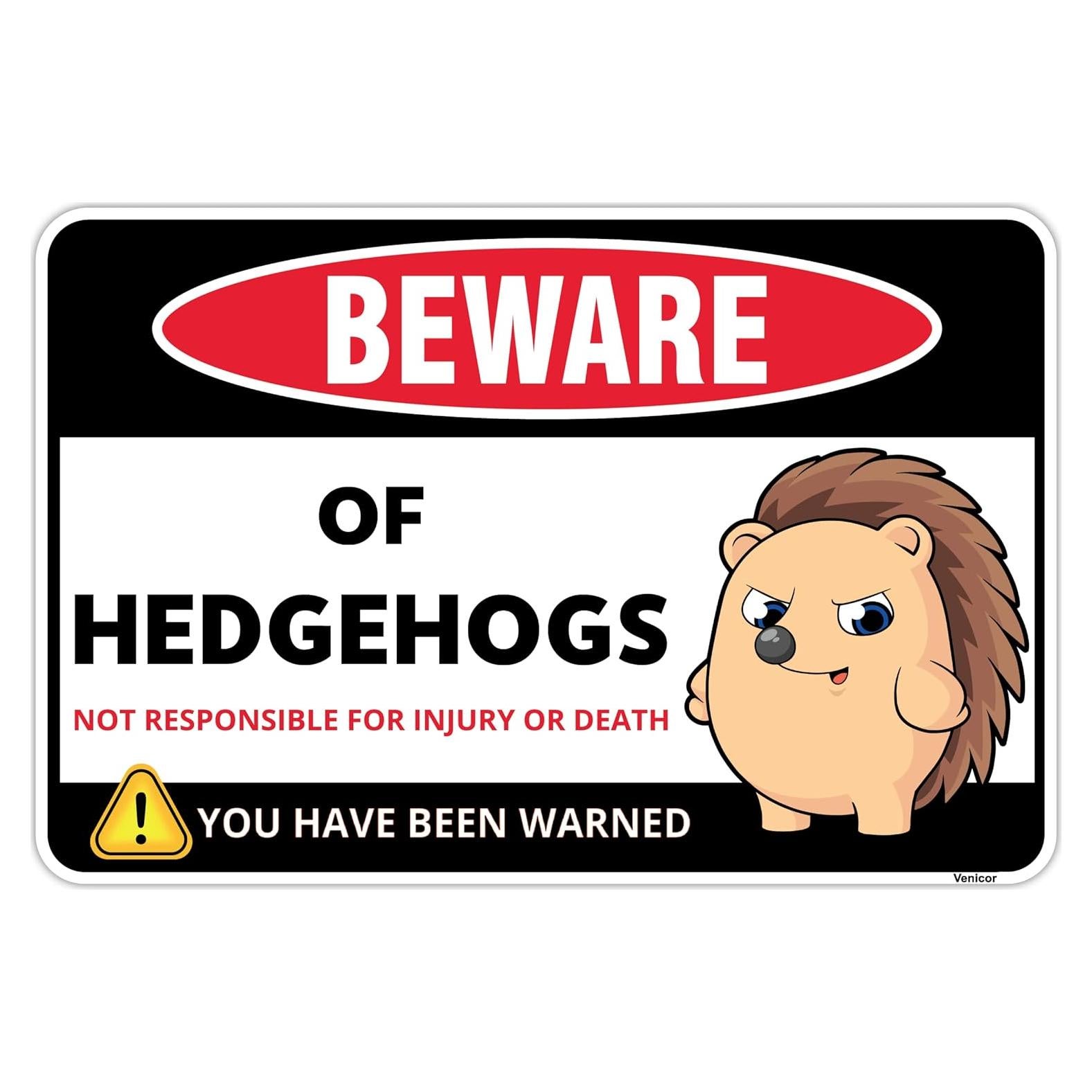 Señal Decorativa Erizo Venicor - Aluminio 20x30 cm - Regalo Original