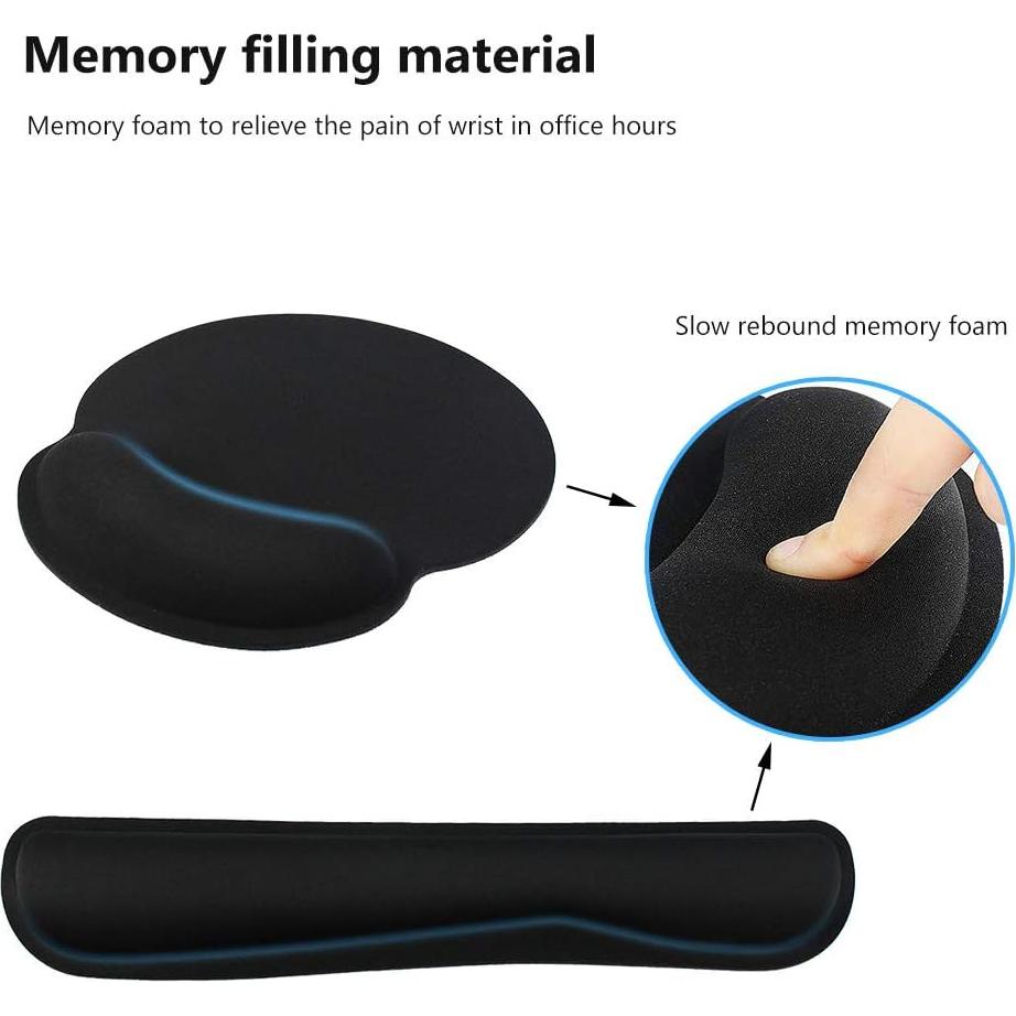 Almohadilla para Muñeca de Teclado y Ratón Poualss - Espuma Viscoelástica