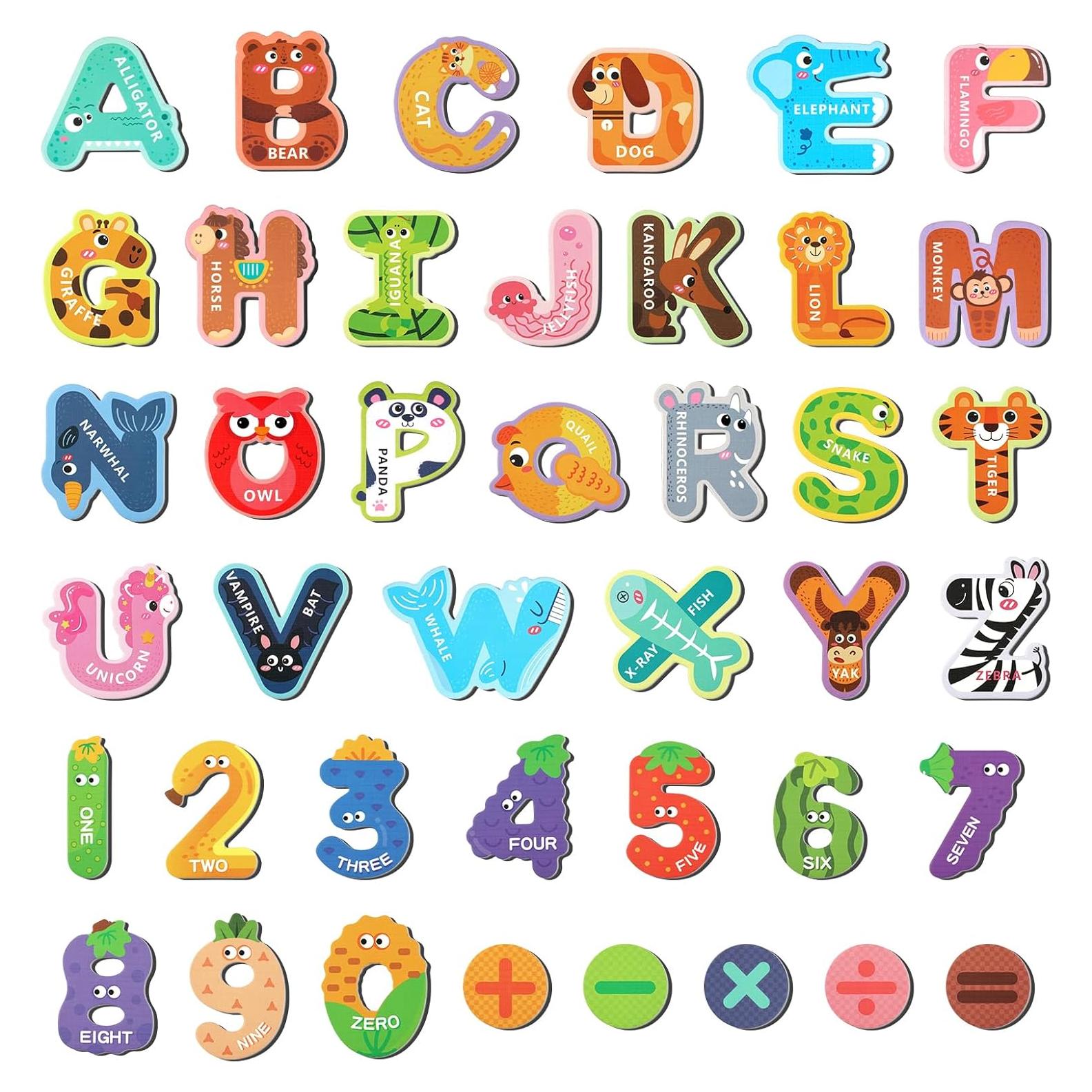 Letras Magnéticas MOWPOG 26 Piezas Alfabeto Animal Educativo