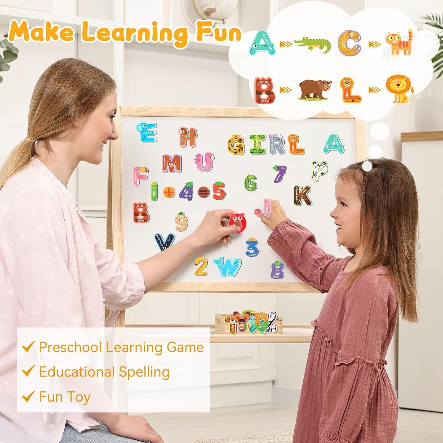 Letras Magnéticas MOWPOG 26 Piezas Alfabeto Animal Educativo