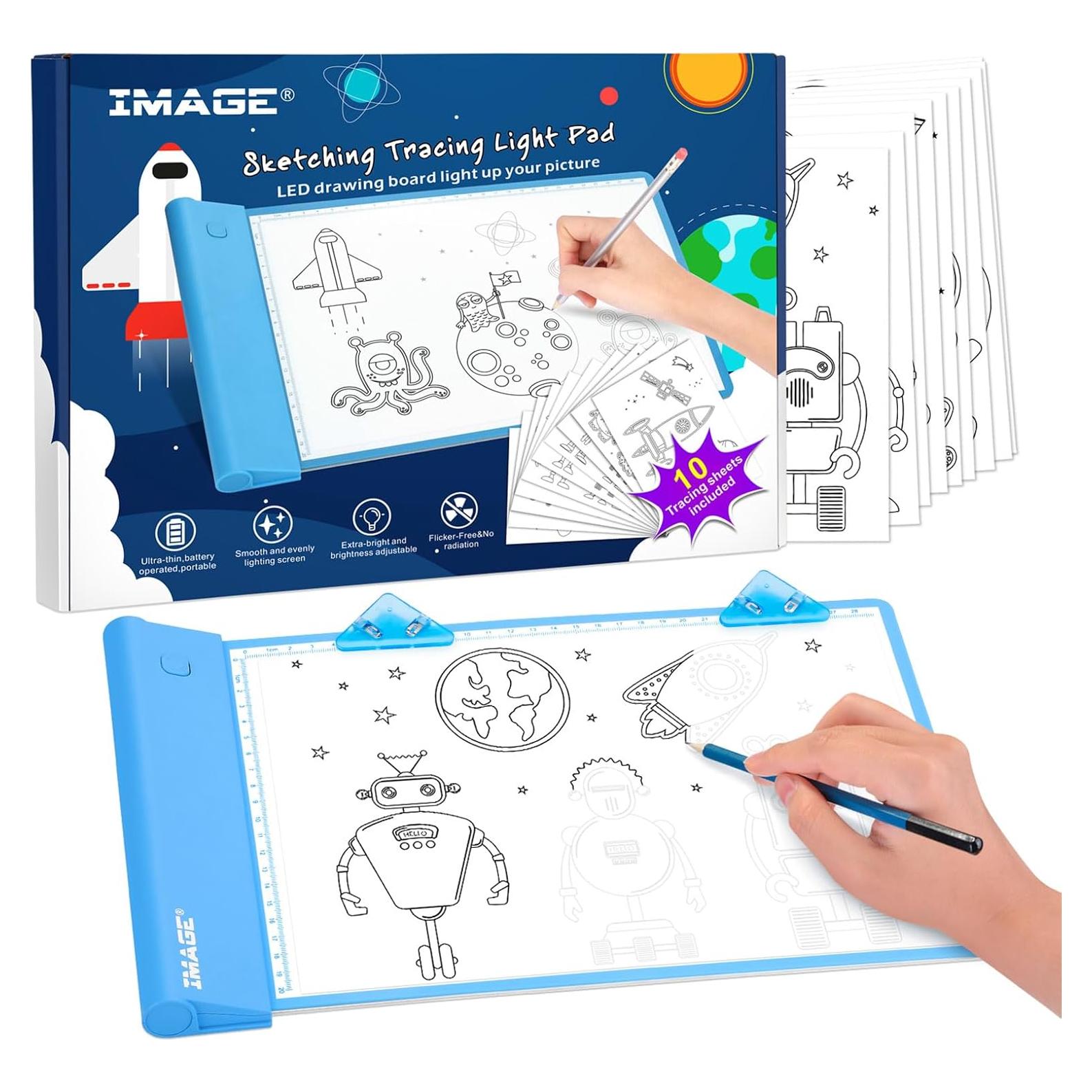 Almohadilla de Luz LED IMAGE A4 Azul para Rastrear con Clips