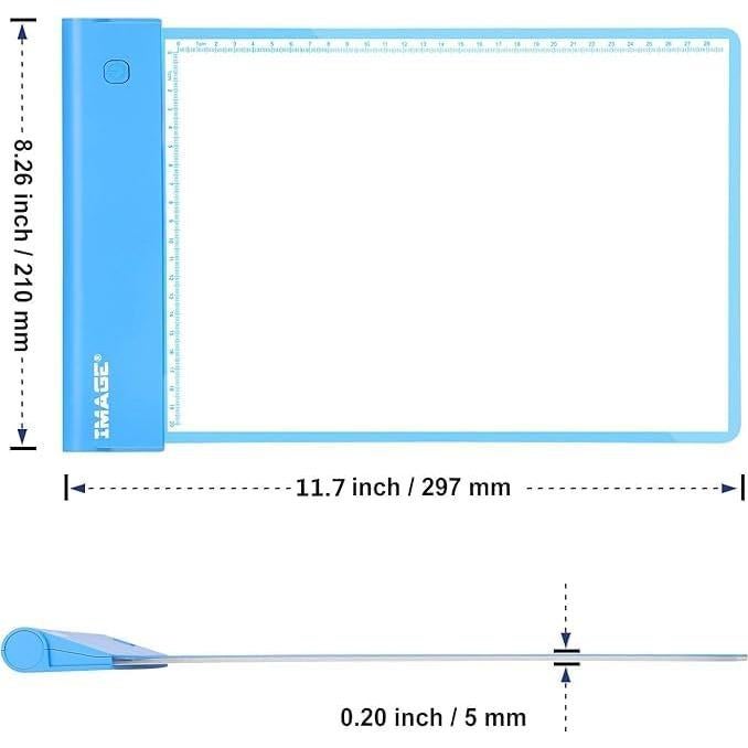 Almohadilla de Luz LED IMAGE A4 Azul para Rastrear con Clips