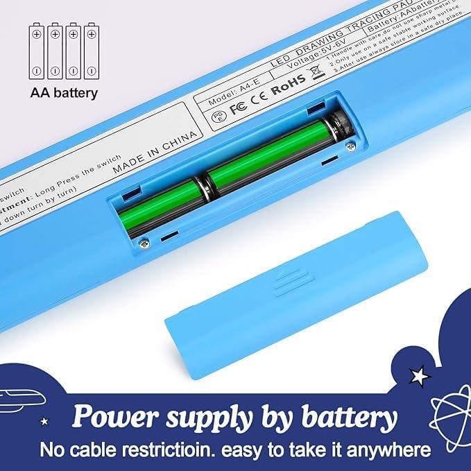 Almohadilla de Luz LED IMAGE A4 Azul para Rastrear con Clips