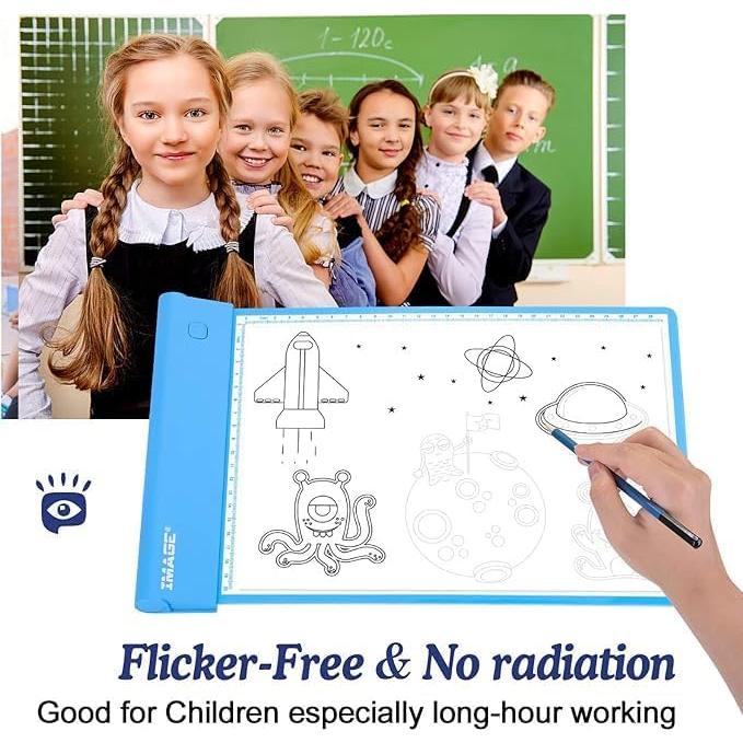 Almohadilla de Luz LED IMAGE A4 Azul para Rastrear con Clips