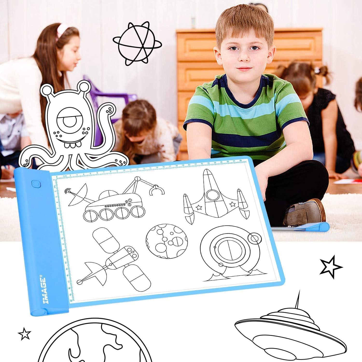 Almohadilla de Luz LED IMAGE A4 Azul para Rastrear con Clips