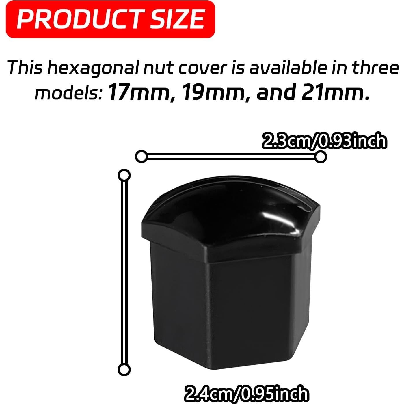 20 Cubiertas de Tuercas de Llantas Negras 17mm SamWinGear