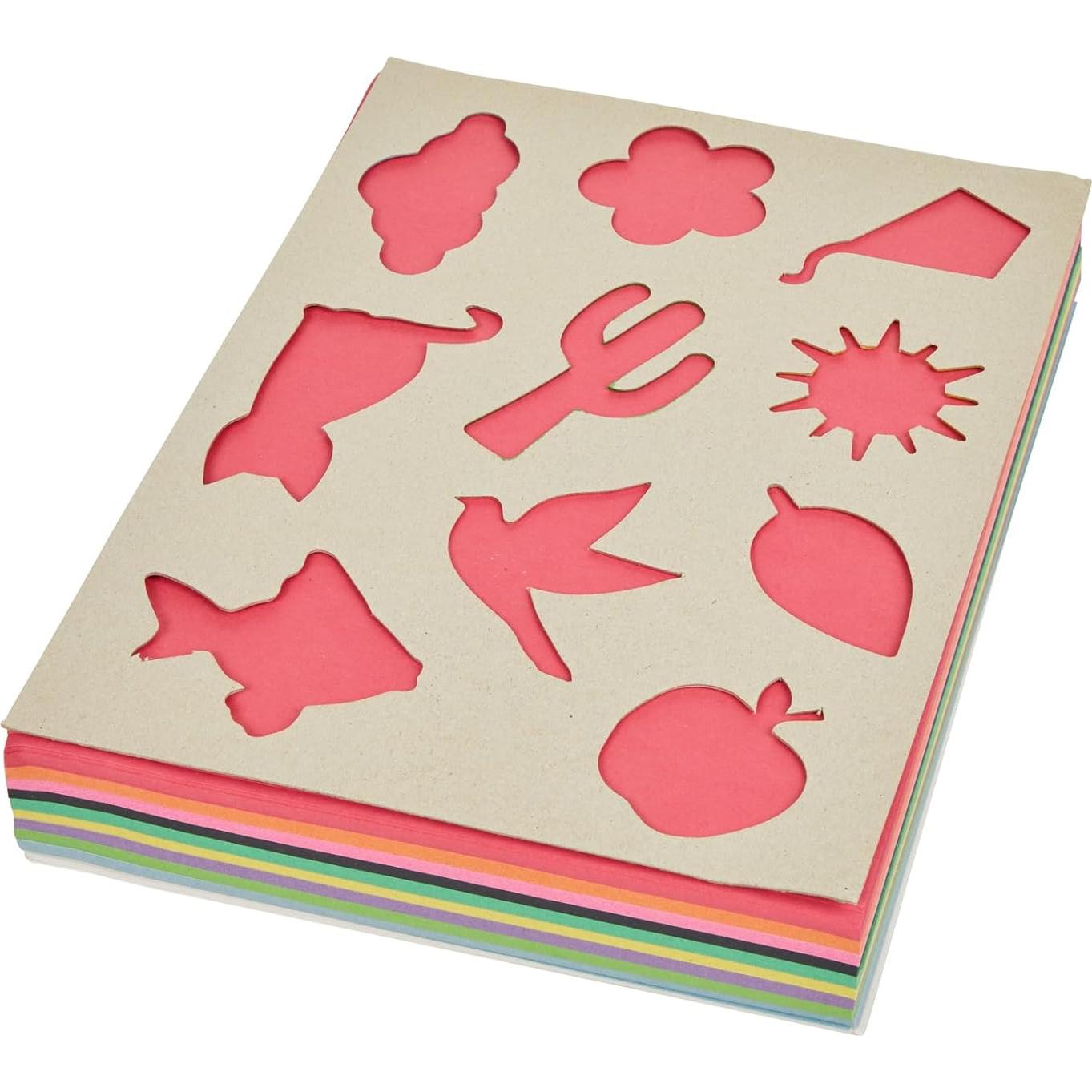 Papel de Construcción Ligero Colorations 300 Hojas 10 Colores