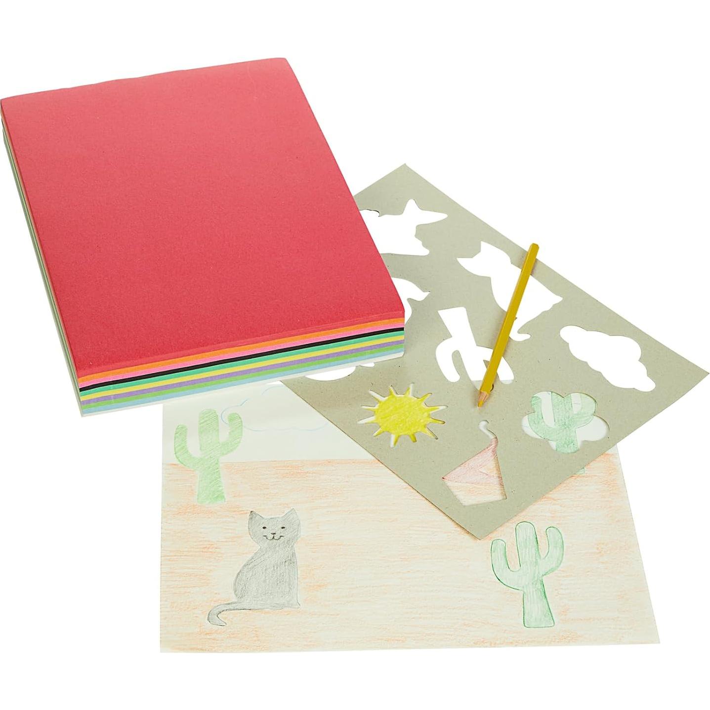 Papel de Construcción Ligero Colorations 300 Hojas 10 Colores