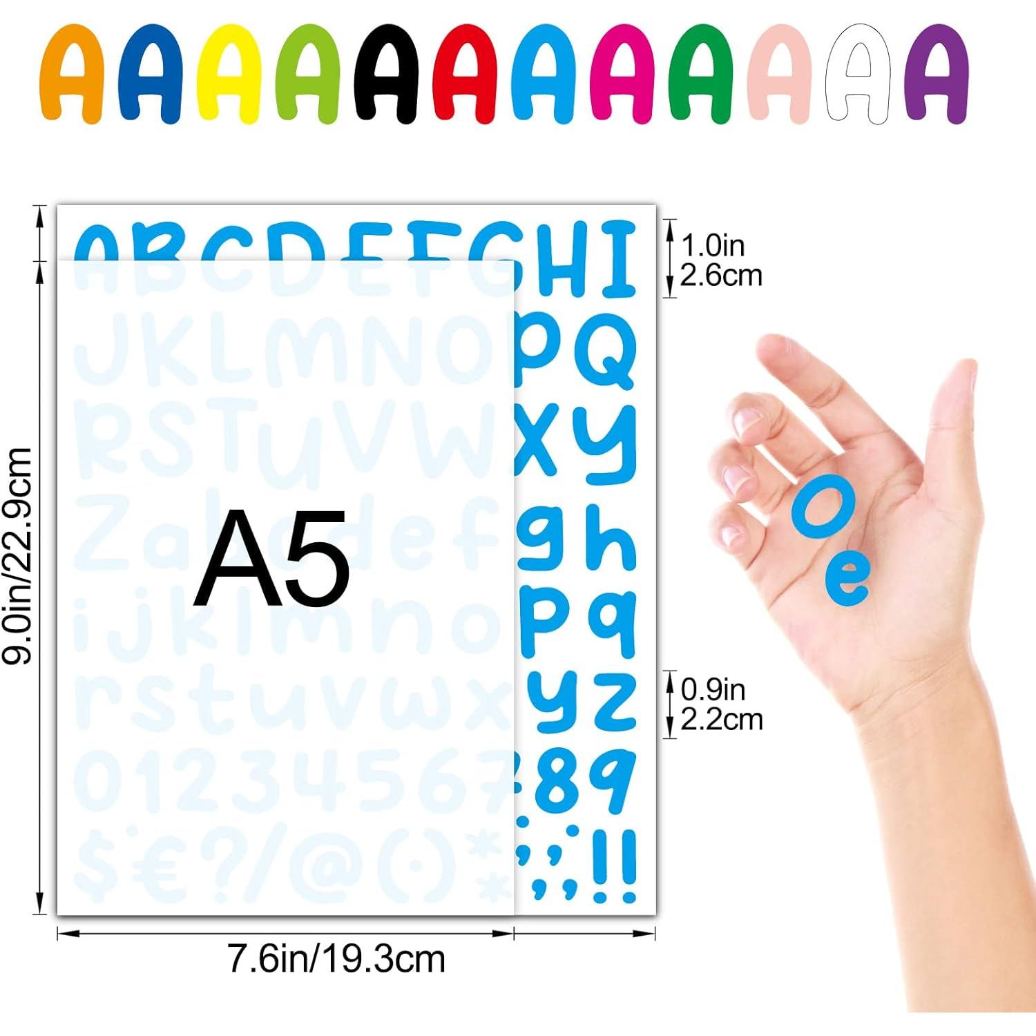 Calcomanías de Letras Dizdkizd 12 Hojas 960 Caracteres Impermeables