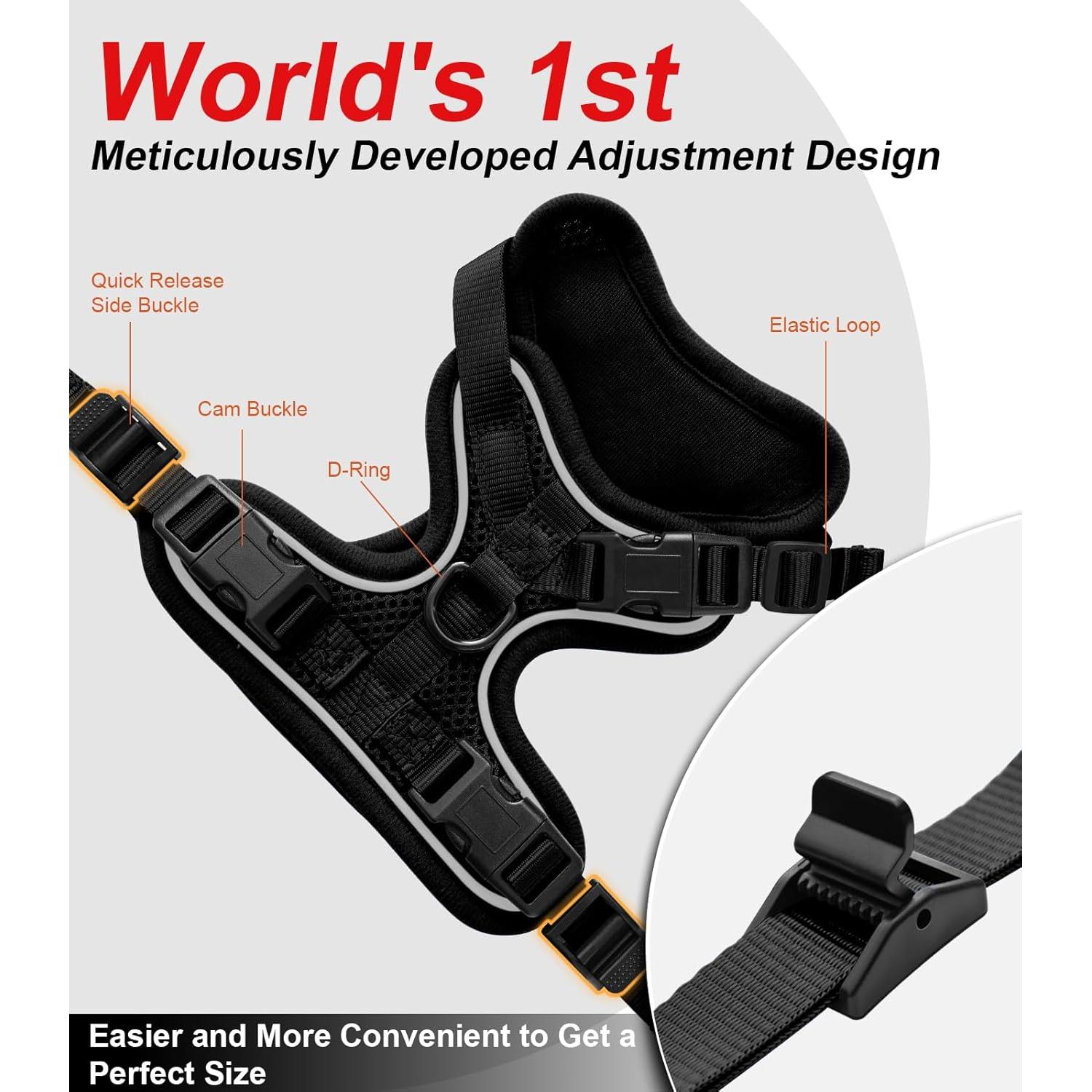 Arnés para Gatos Kaazylab Ajustable Negro XS - A Prueba de Escapes