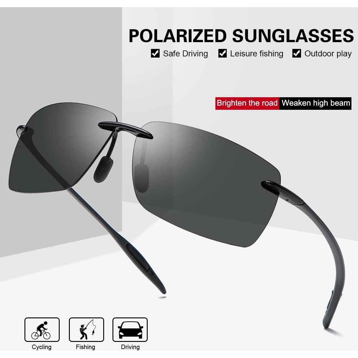 Gafas de sol polarizadas YIMI UV400 sin montura para hombres y mujeres