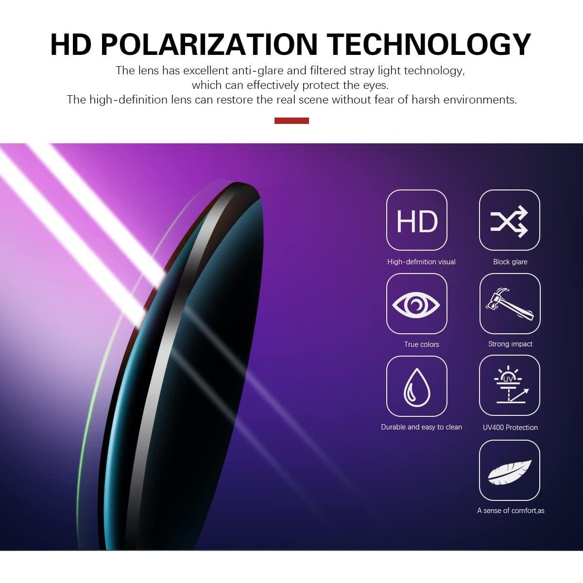 Gafas de sol polarizadas YIMI UV400 sin montura para hombres y mujeres