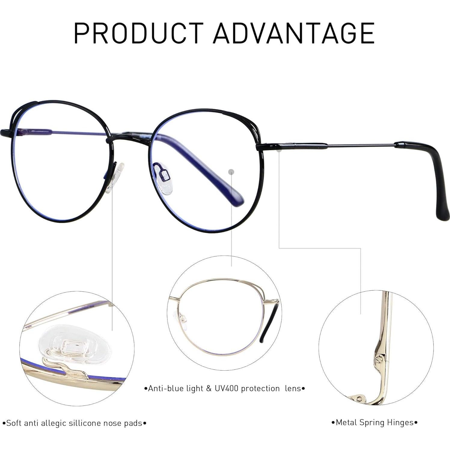 Gafas de Luz Azul ANDWOOD Mujeres Ojos de Gato 2 Paquete