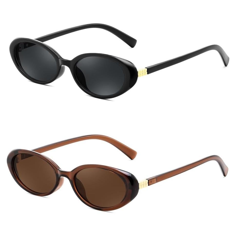 Gafas de Sol Retro Ovaladas FEISEDY UV400 Unisex 52mm