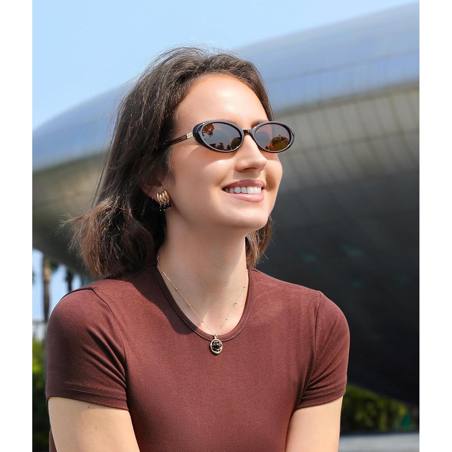 Gafas de Sol Retro Ovaladas FEISEDY UV400 Unisex 52mm