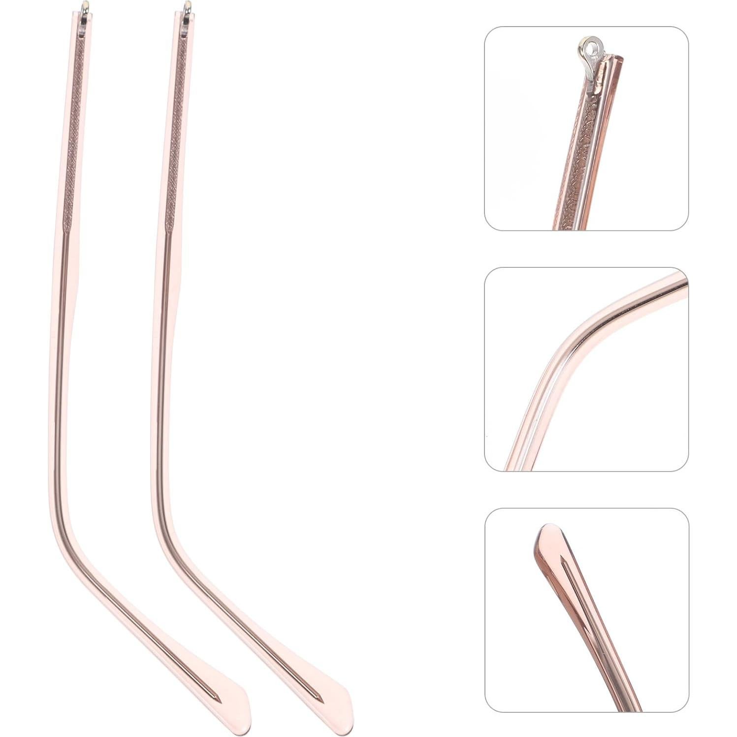 Patas de Gafas de Metal Hemoton Oro Rosa - Reemplazo Universal