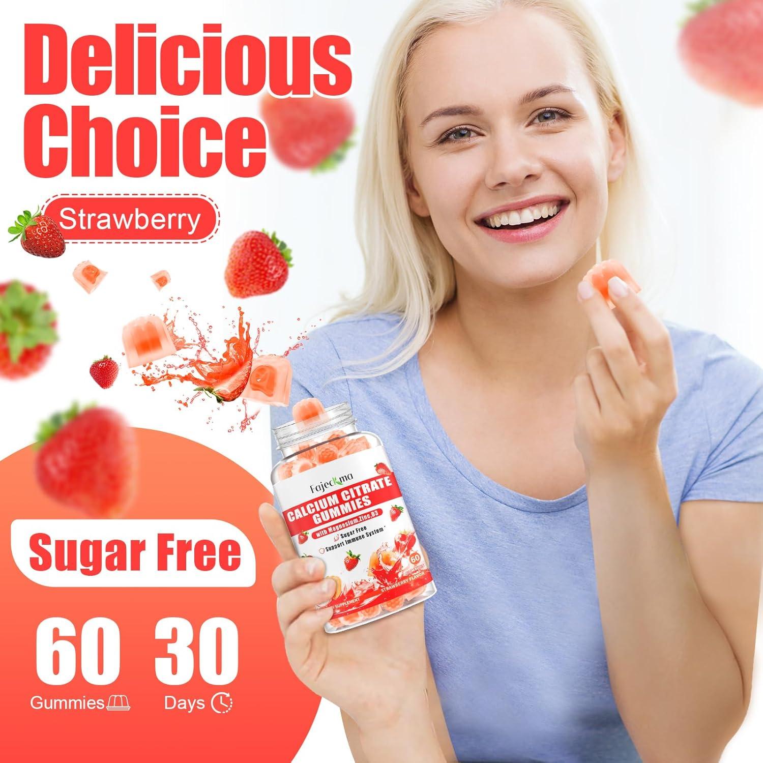 Gomitas de Citrato de Calcio Fajeckma 1200mg Veganas 60 Unidades