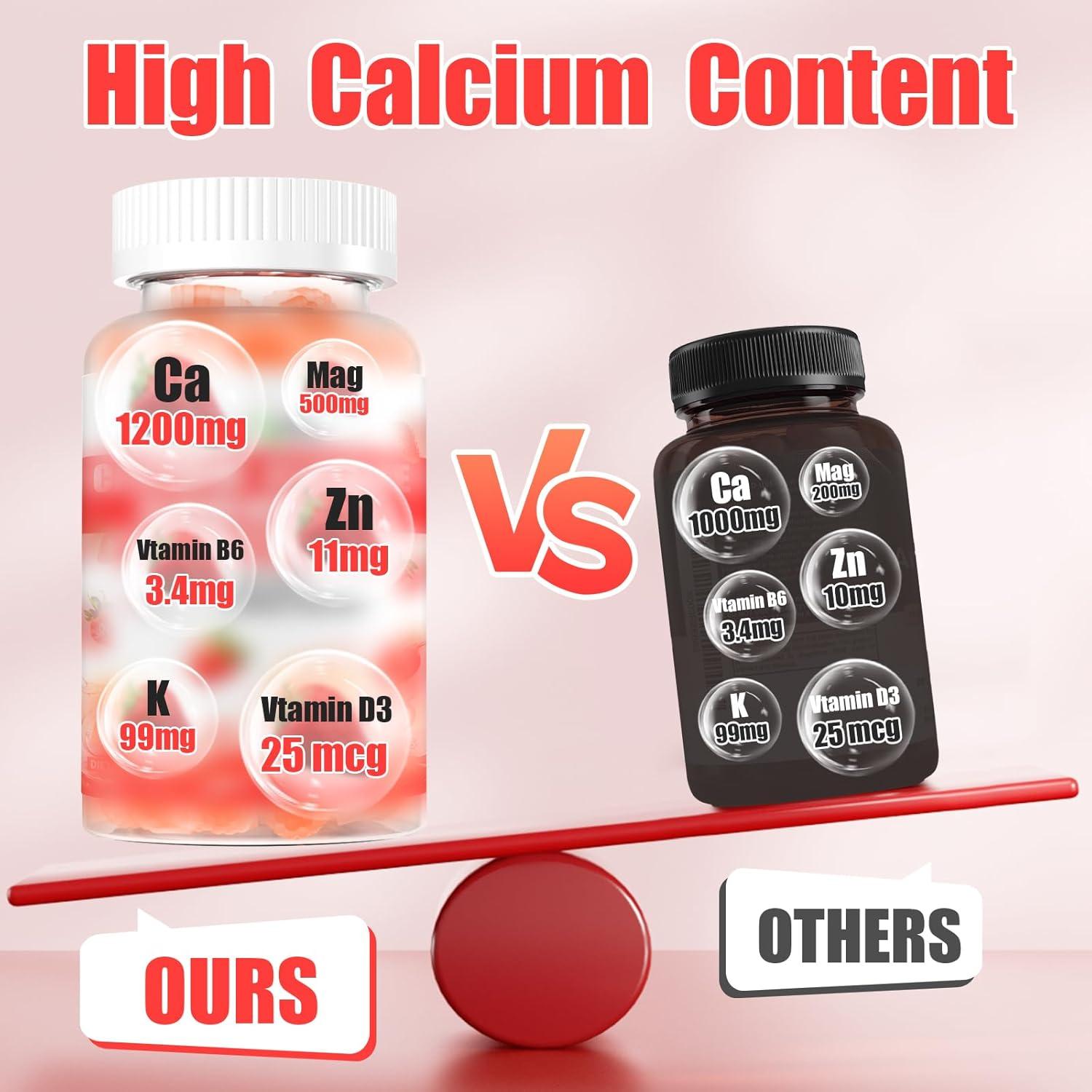 Gomitas de Citrato de Calcio Fajeckma 1200mg Veganas 60 Unidades