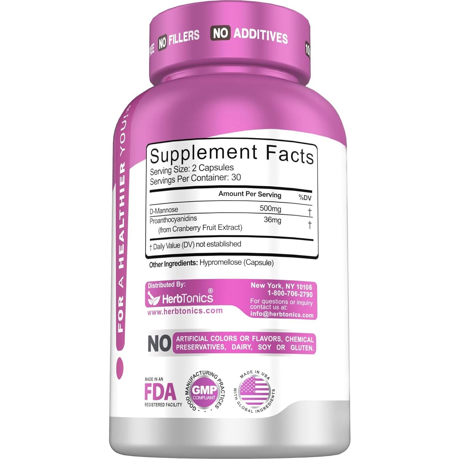 Suplemento Urinario Herbtonics 60 Cápsulas con PACs