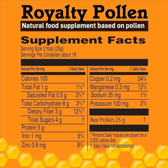 Polvo de Polen de Abeja Royalty 198g | 100% Puro y Natural