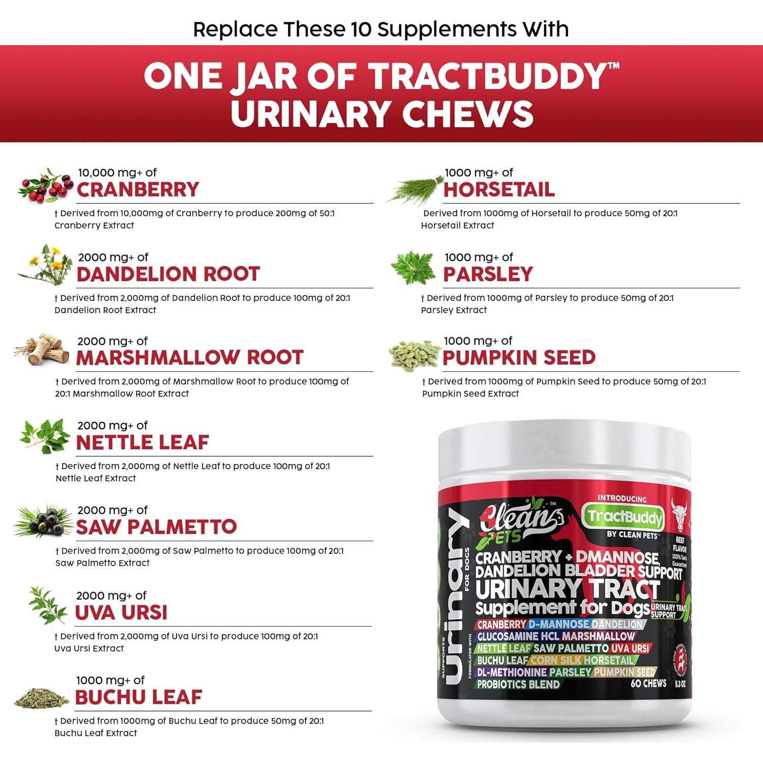 Suplemento Urinario para Perros Clean Brands 60 Cápsulas