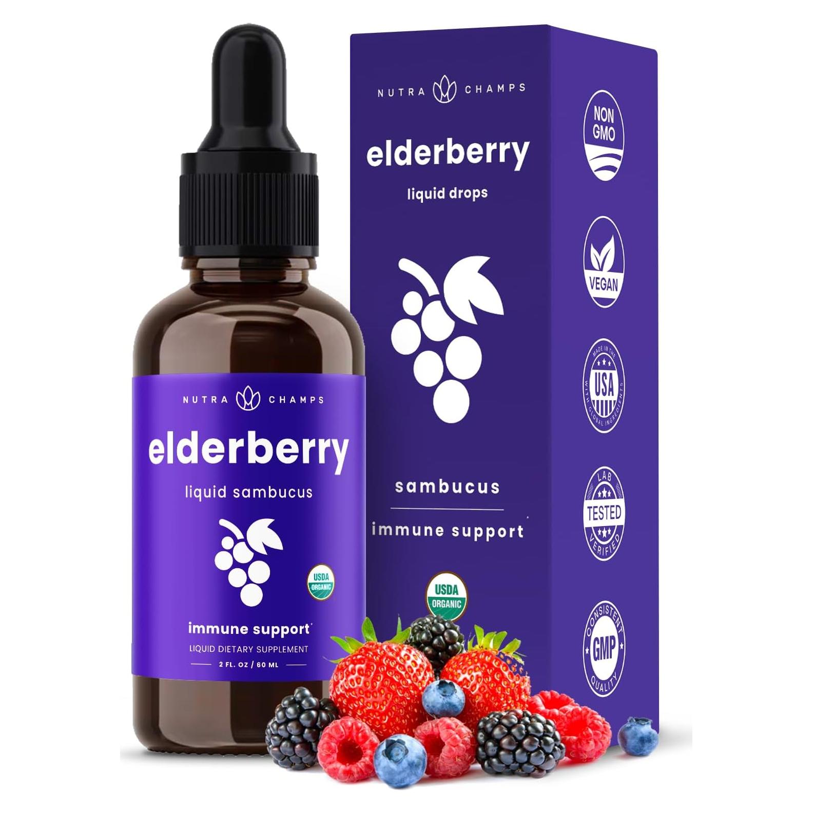 Jarabe de Saúco Negro NutraChamps 60ml - Antioxidante Sin Azúcar