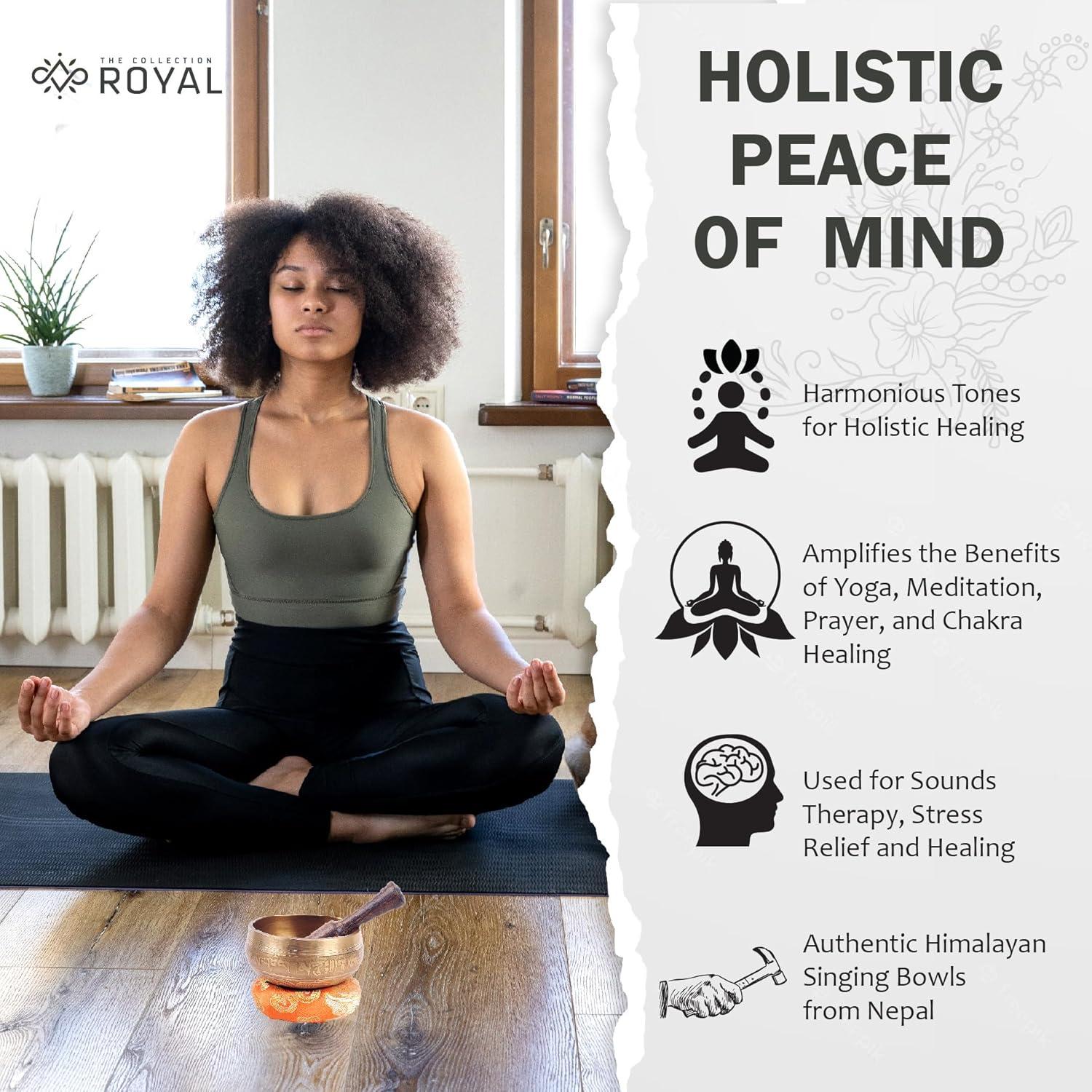 Conjunto de Cuencos Cantores Tibetanos Royal - Grabado, 243.8g