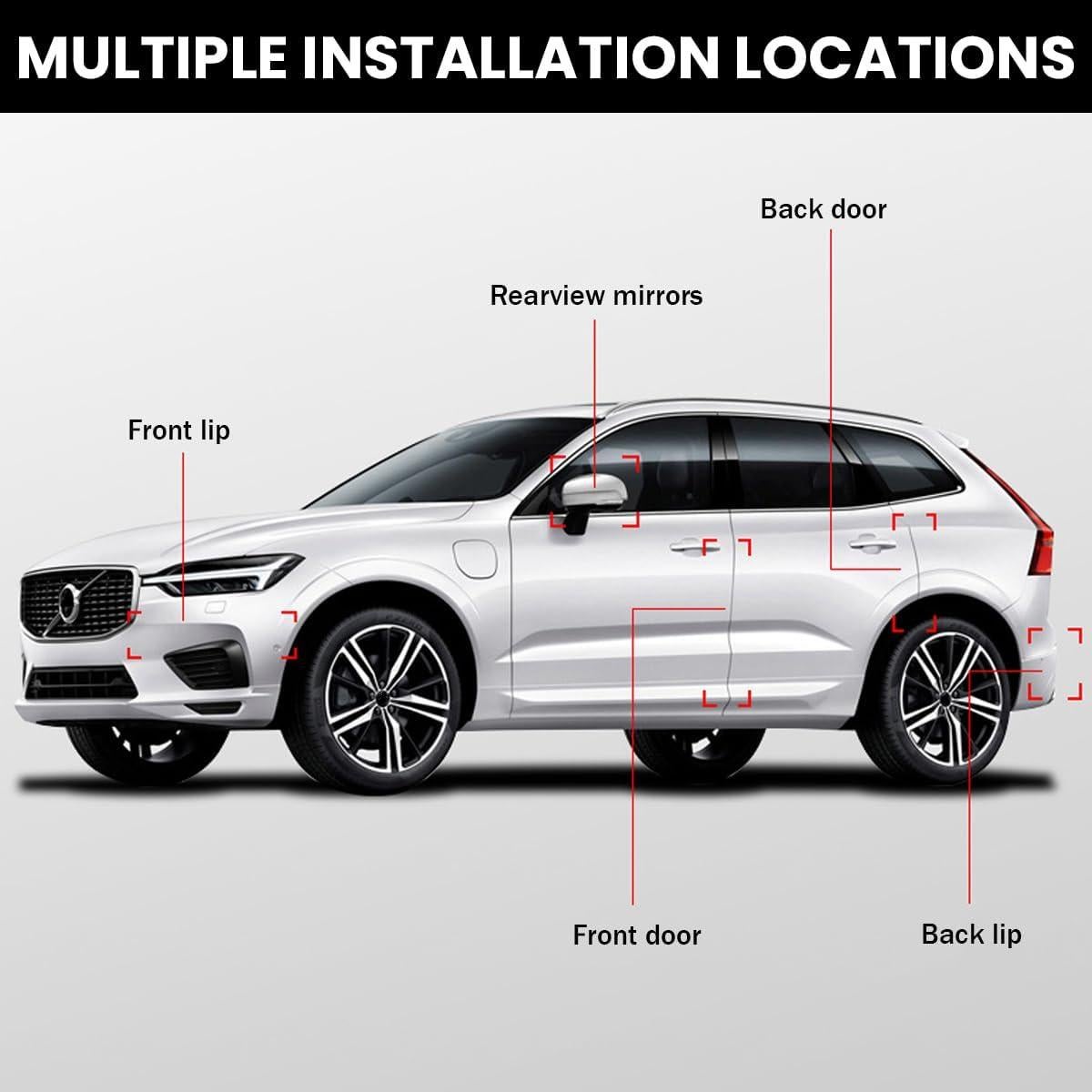 4 Protectores de Bordes de Puerta de Coche Bittwee Negro