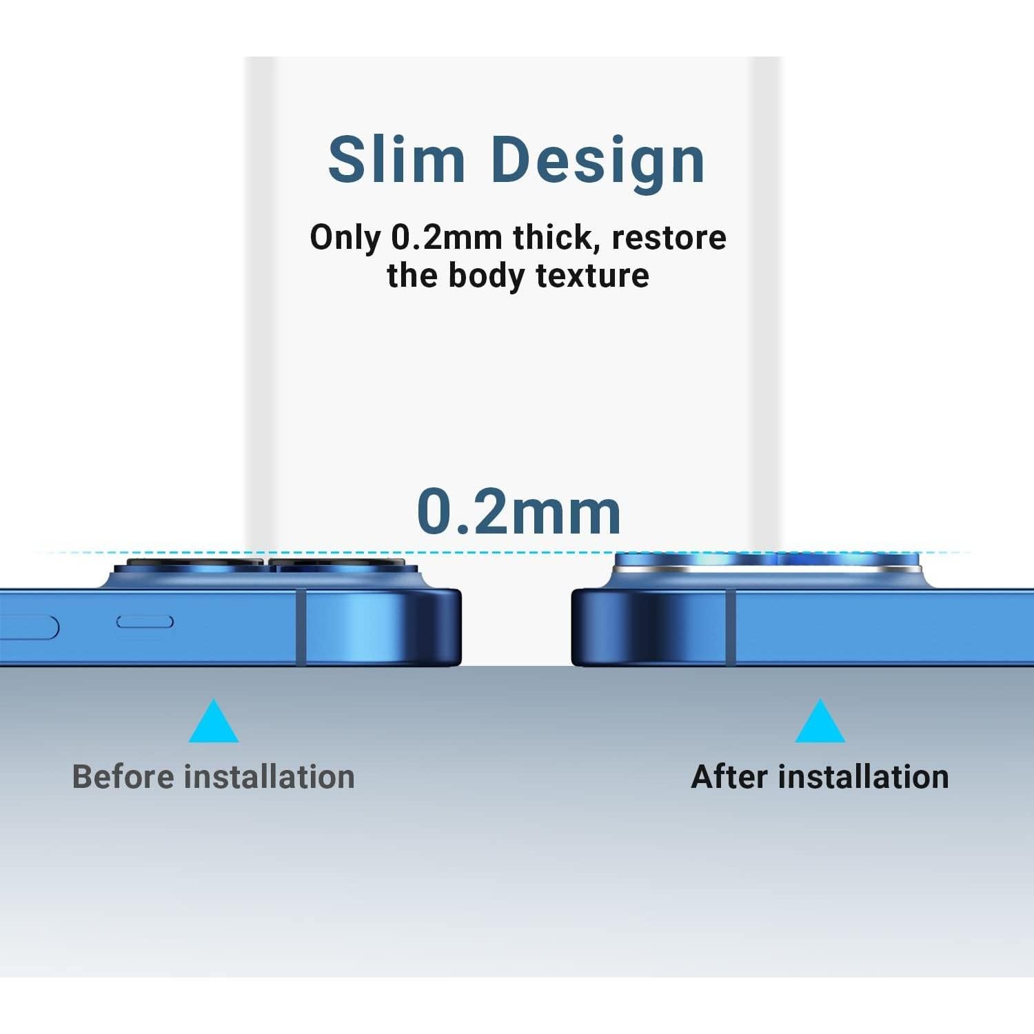 Protector de Lente de Cámara AFARER para iPhone 12 - 2 Piezas, Vidrio Templado 9H