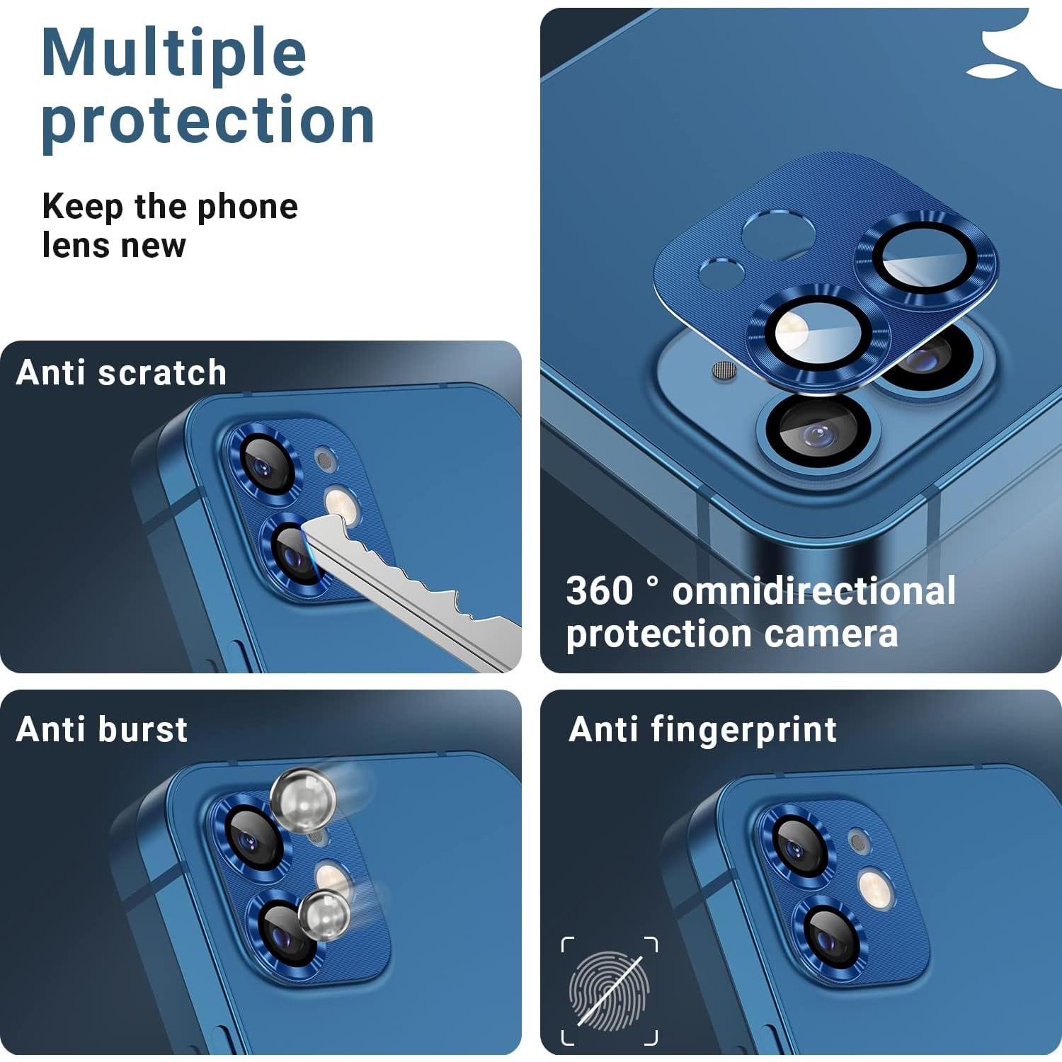 Protector de Lente de Cámara AFARER para iPhone 12 - 2 Piezas, Vidrio Templado 9H