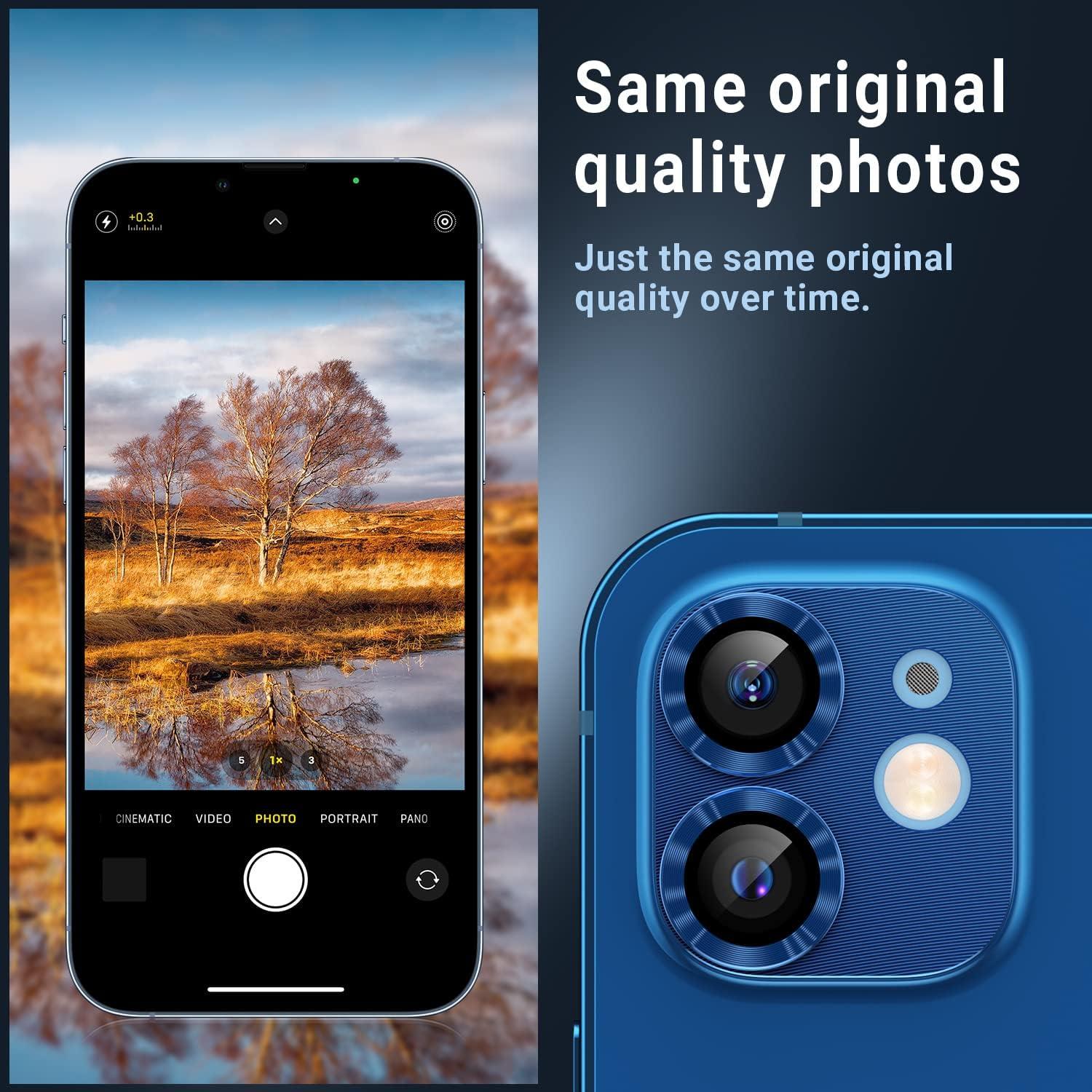 Protector de Lente de Cámara AFARER para iPhone 12 - 2 Piezas, Vidrio Templado 9H