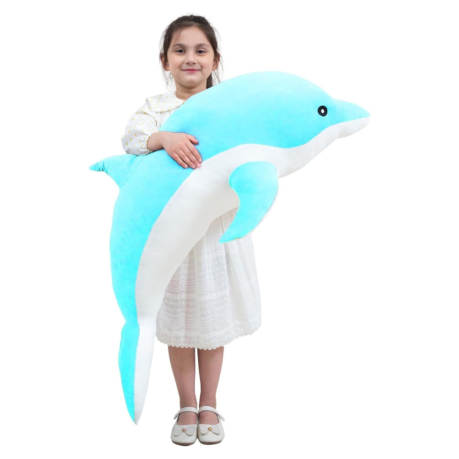 Almohada de Peluche Delfín Gigante Kekeso 70cm Azul