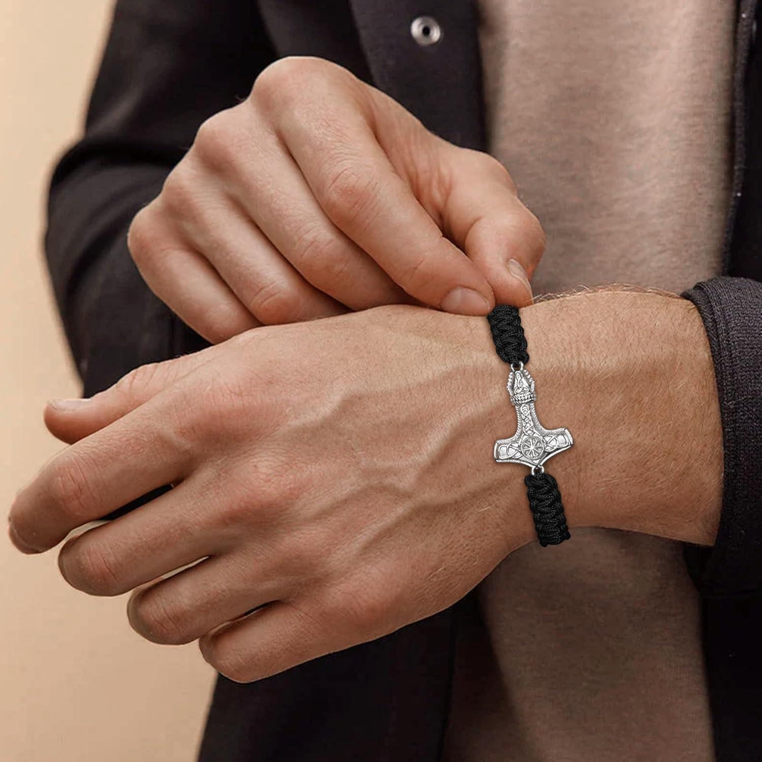 Pulsera de Martillo de Thor JENDEAR SHINE en Plata 925 Ajustable