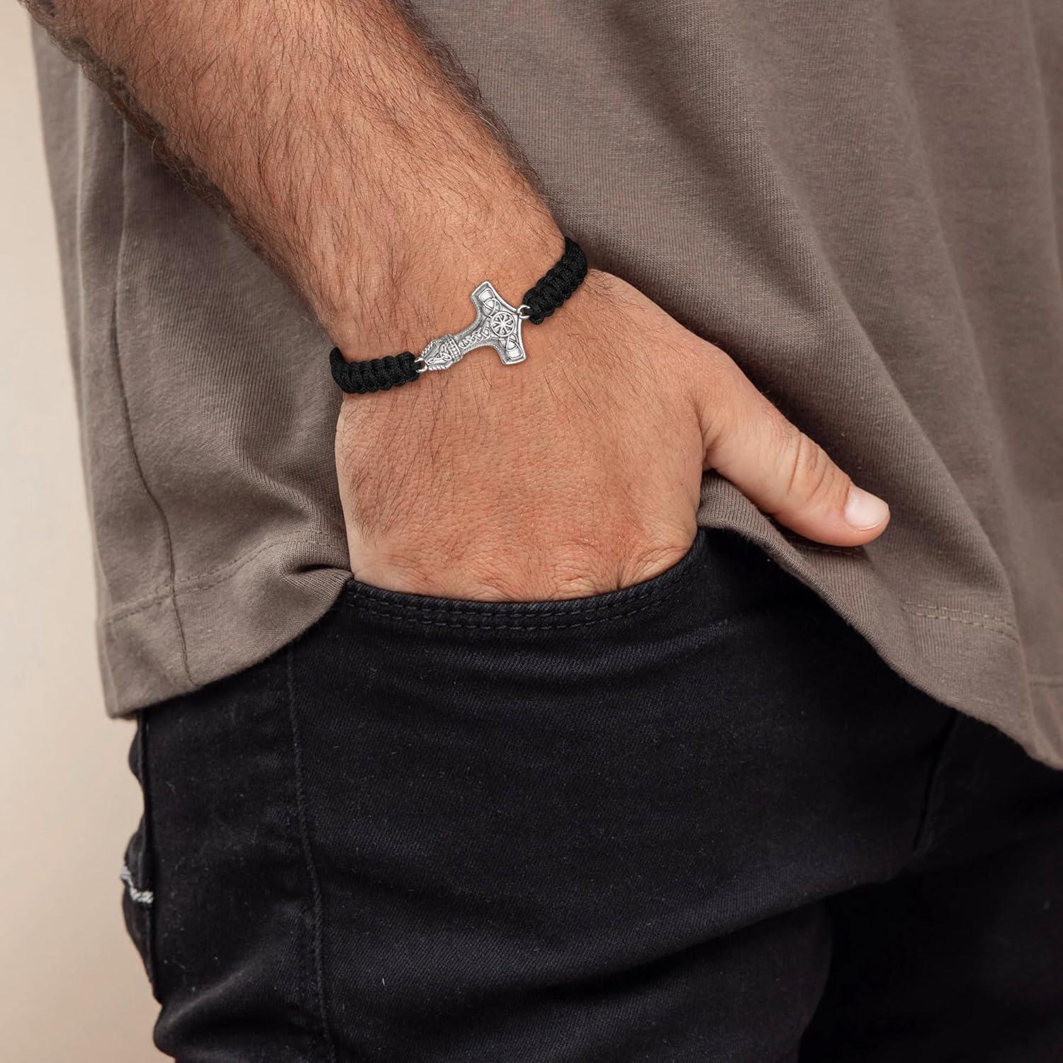 Pulsera de Martillo de Thor JENDEAR SHINE en Plata 925 Ajustable