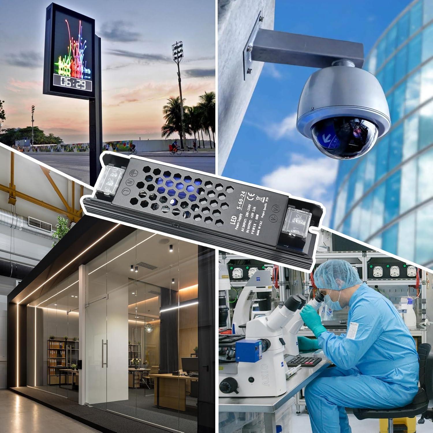 Fuente de Poder LED 24V 2.5A 60W LEDMaker Adaptador AC-DC