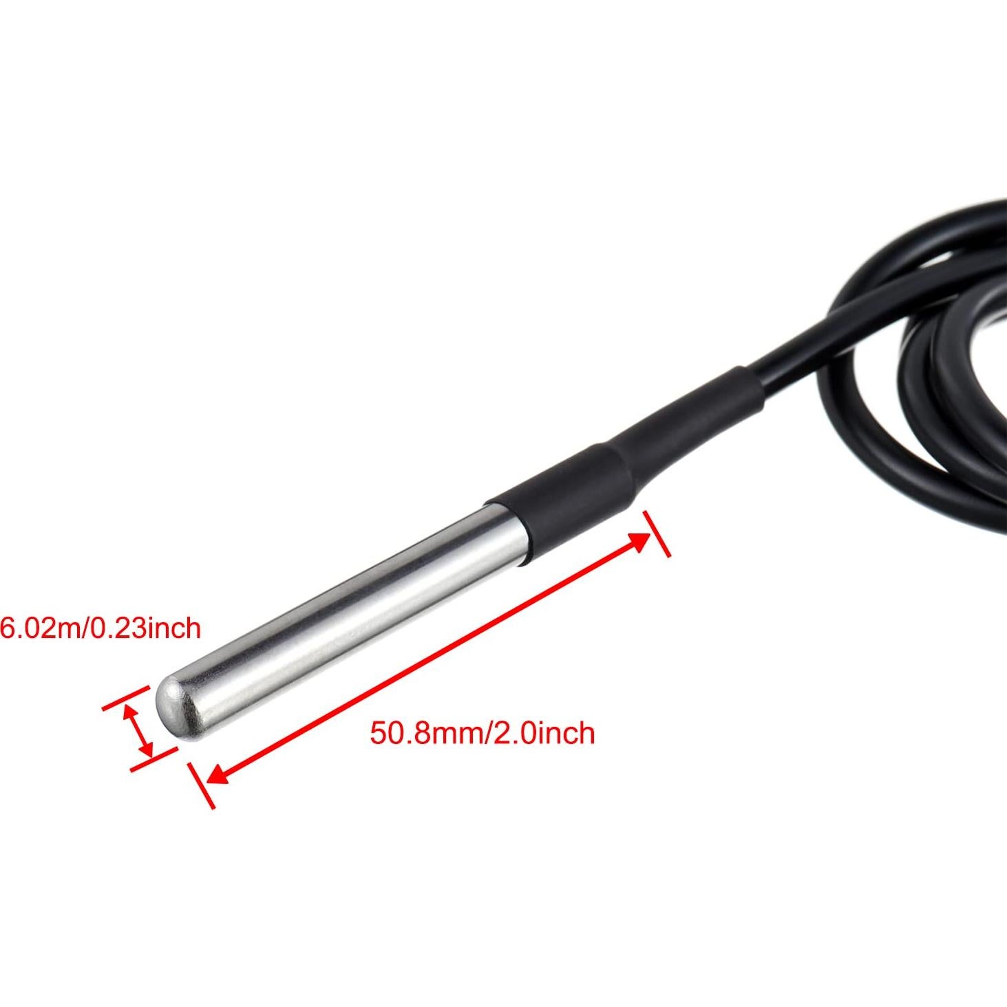 Sensor de Temperatura BOJACK DS18B20 1M Acero Inoxidable - 2 Piezas