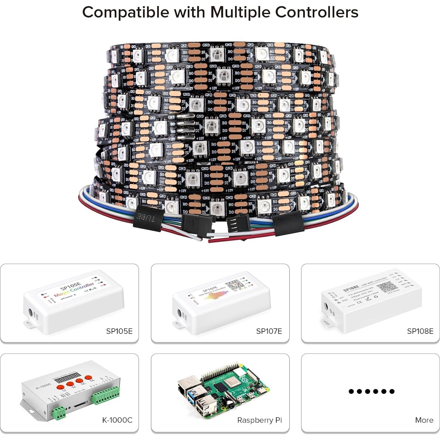 Tira LED RGB direccionable SEZO WS2815 1.0m 60 LEDs IP30