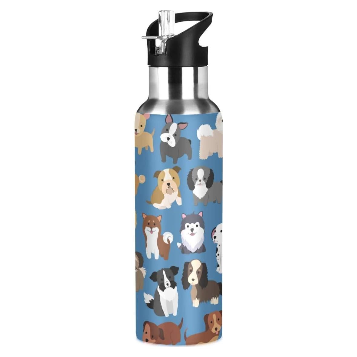 Botella de Agua ZOEO 590ml Acero Inoxidable con Popote Niños