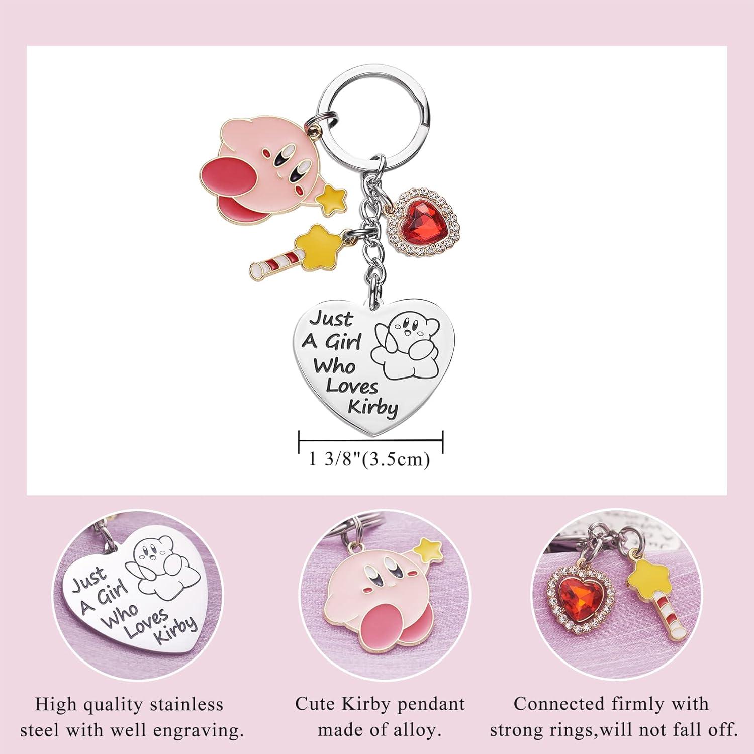 Llavero Kirby Acero Inoxidable 3.5cm Regalo para Chicas