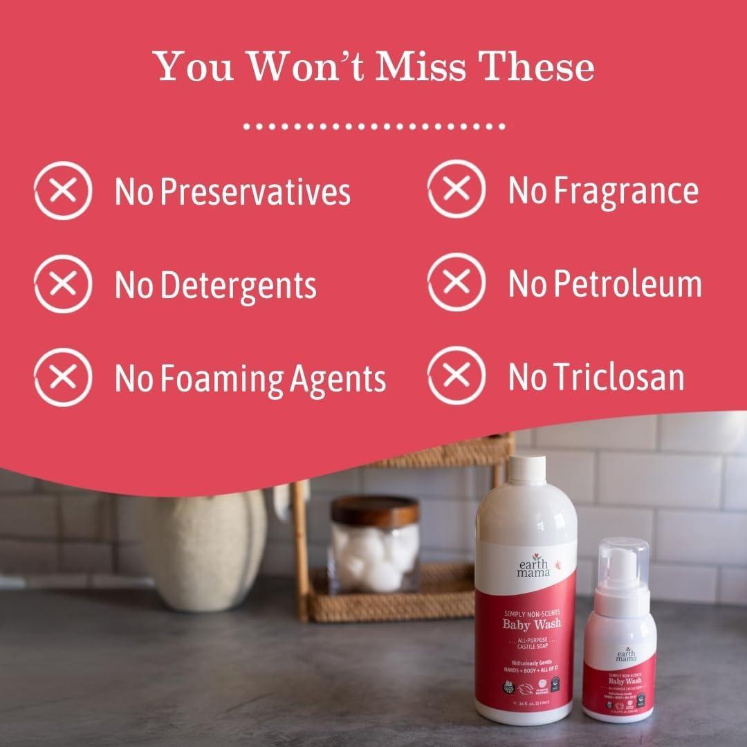 Jabón Espumoso Orgánico Earth Mama 185ml Sin Fragancia