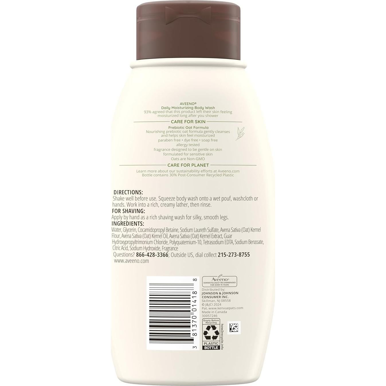 Aveeno Gel de Ducha Hidratante Diario 355 ml - Paquete de 3