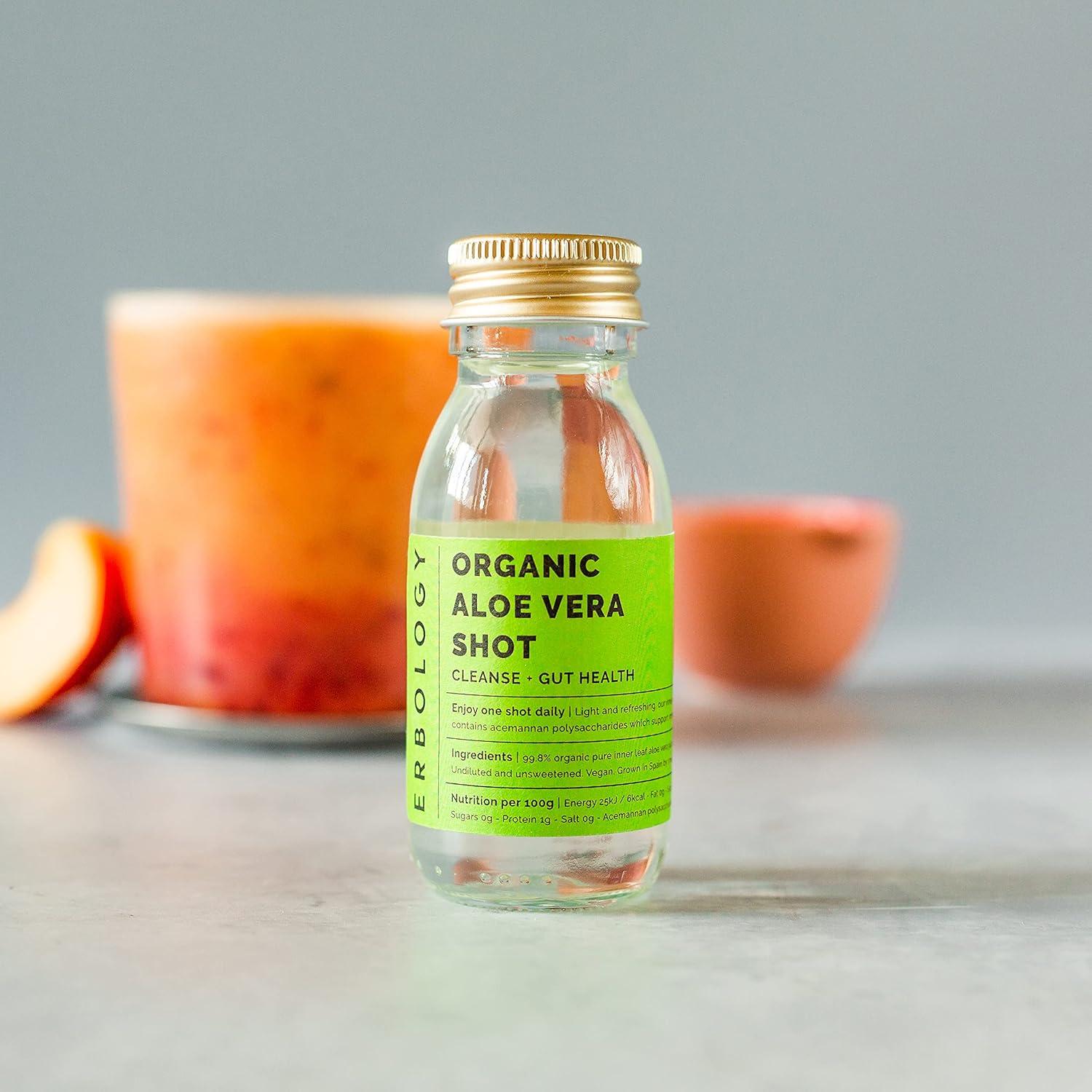 Jugo de Aloe Vera Orgánico Erbology 12 Shots 59.15 ml - Salud Inmunológica