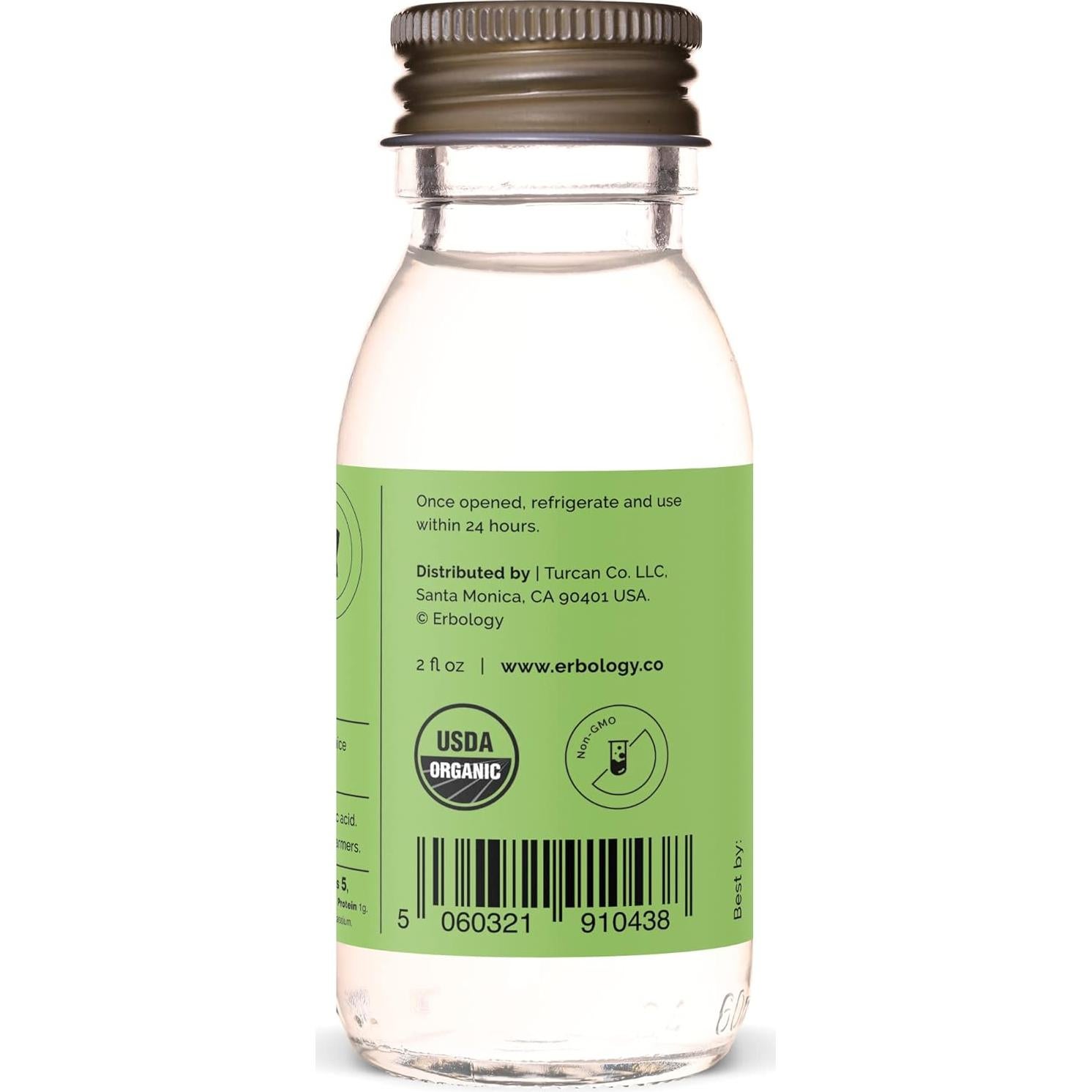 Jugo de Aloe Vera Orgánico Erbology 12 Shots 59.15 ml - Salud Inmunológica