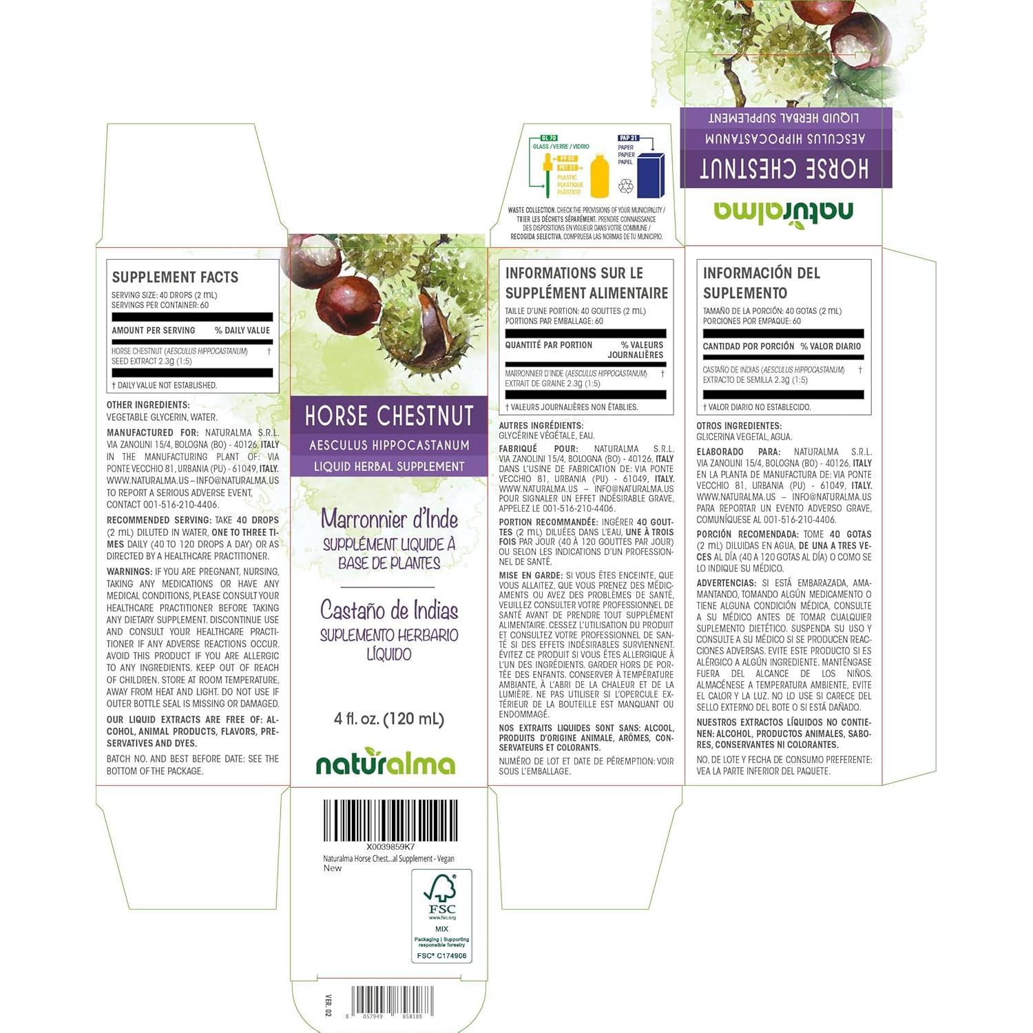 Tinte de Semilla de Castaño de Indias Naturalma 118 ml Sin Alcohol