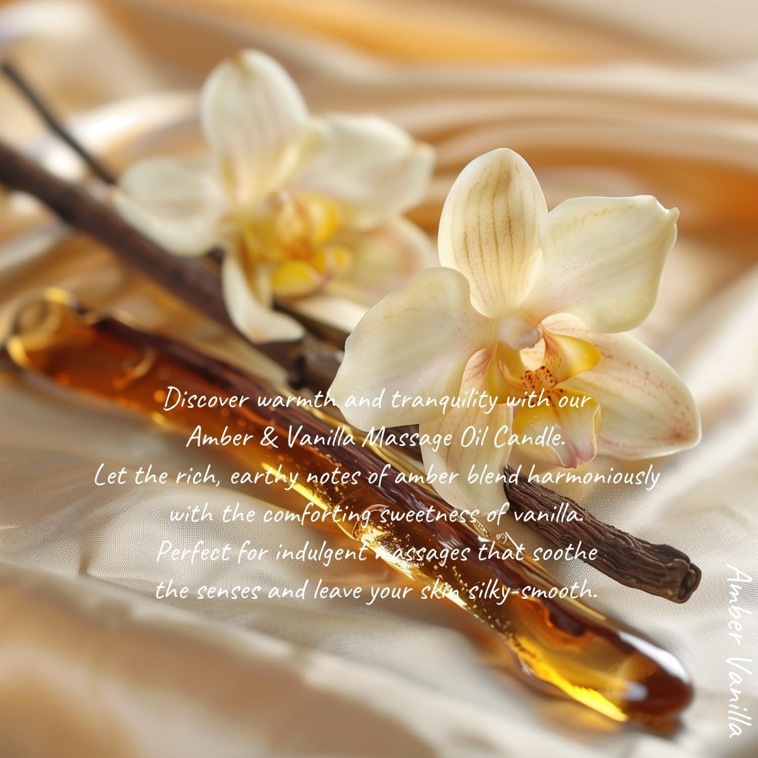 Vela de Aceite de Masaje MELONY 230 g Soja Natural Vainilla Ámbar