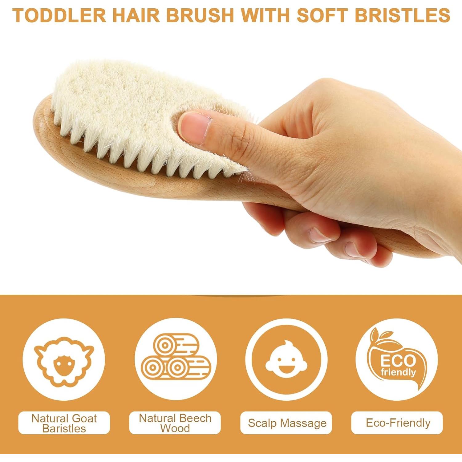 Cepillo Suave para Bebé SIMPOR con Mango de Madera