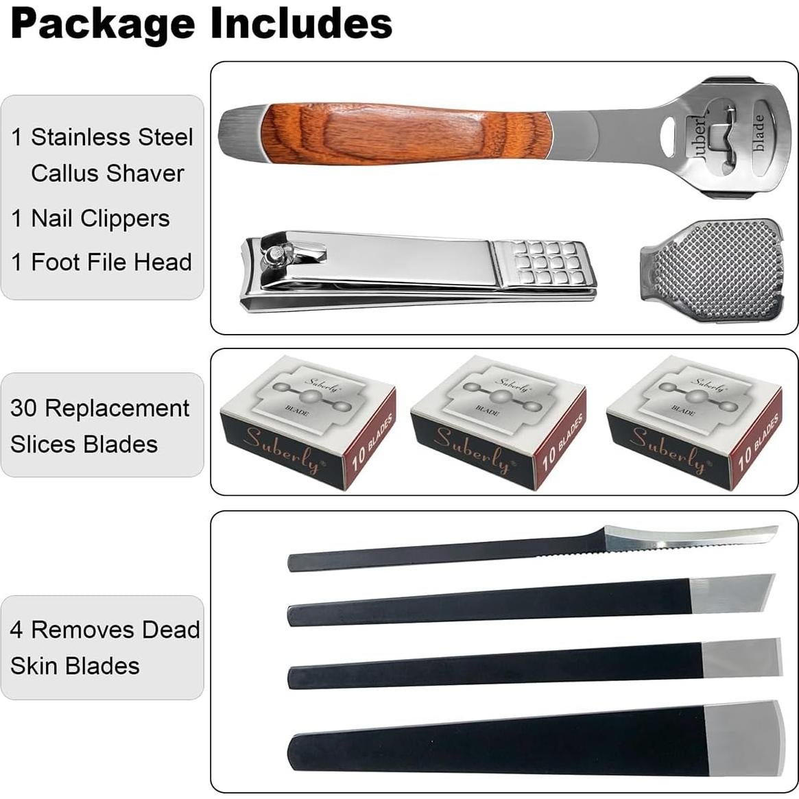 Juego de Raspador de Callos 37 Piezas NZRAQK con Lima y Cuchillas